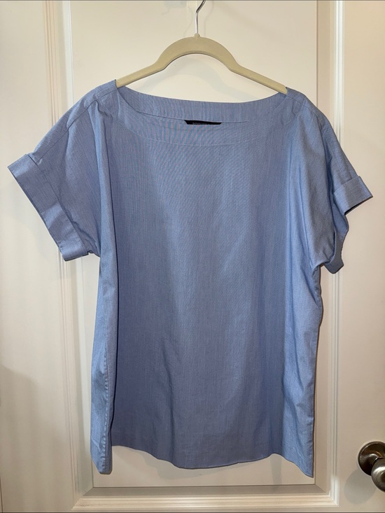 Banana Republic Tops - Banana Republic Powder Blue Boatneck Short Sleeve Blouse